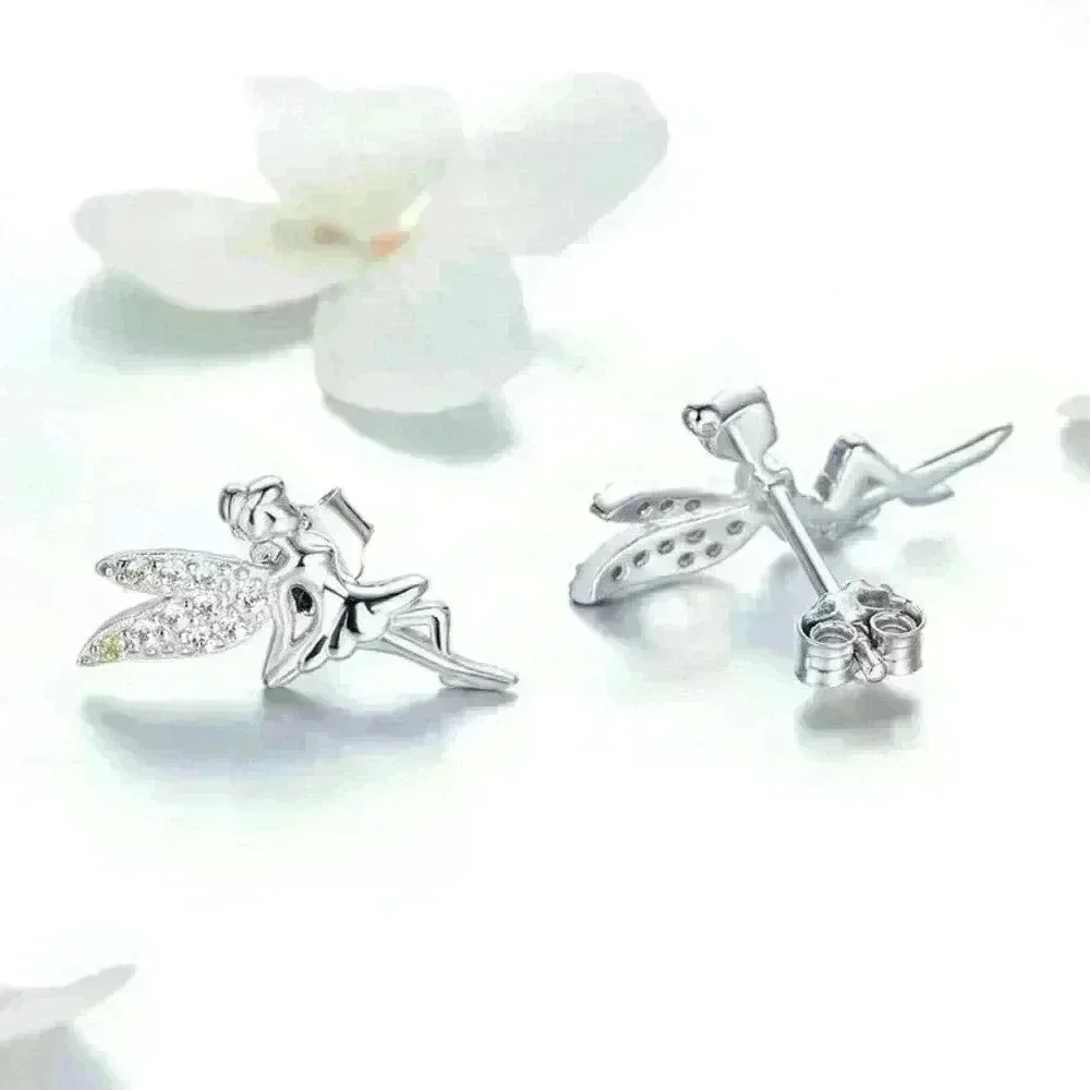 🎀Dainty White CZ Sweet Wing Fairies Stud Earrings for Women, GPMB1441